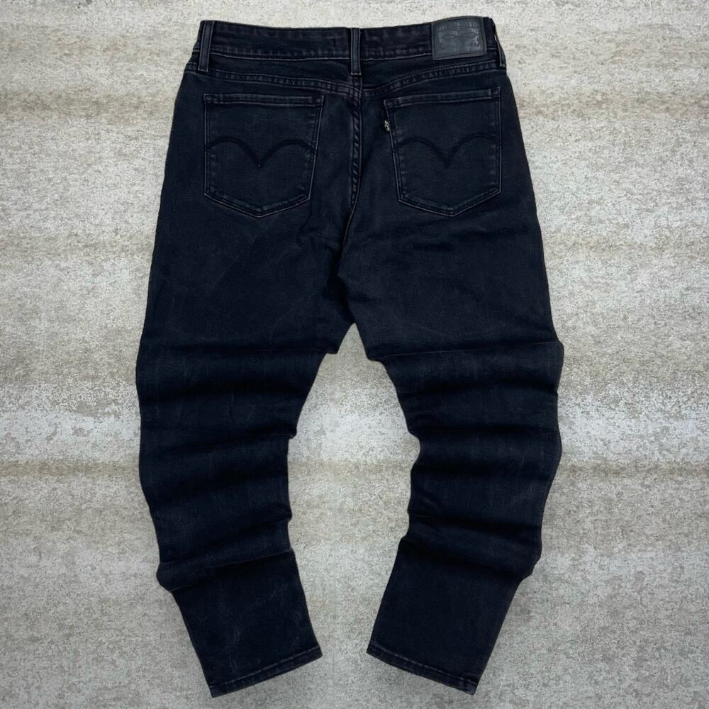 Vintage Y2K Levis Jeans 711 30x26 Skinny Fit Jet Black Wash Denim Black Tab